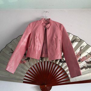 Barbie pink leather jacket